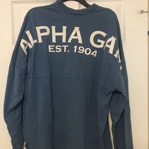 Alpha Gamma Delta Jersey. Blue long sleeve